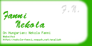 fanni nekola business card